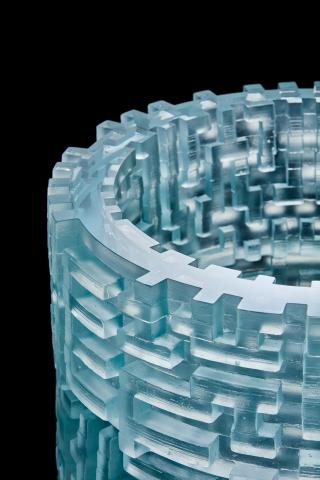 Endless Maze Column, 2026, Glass casting & Fiber cement, H : 100 cm