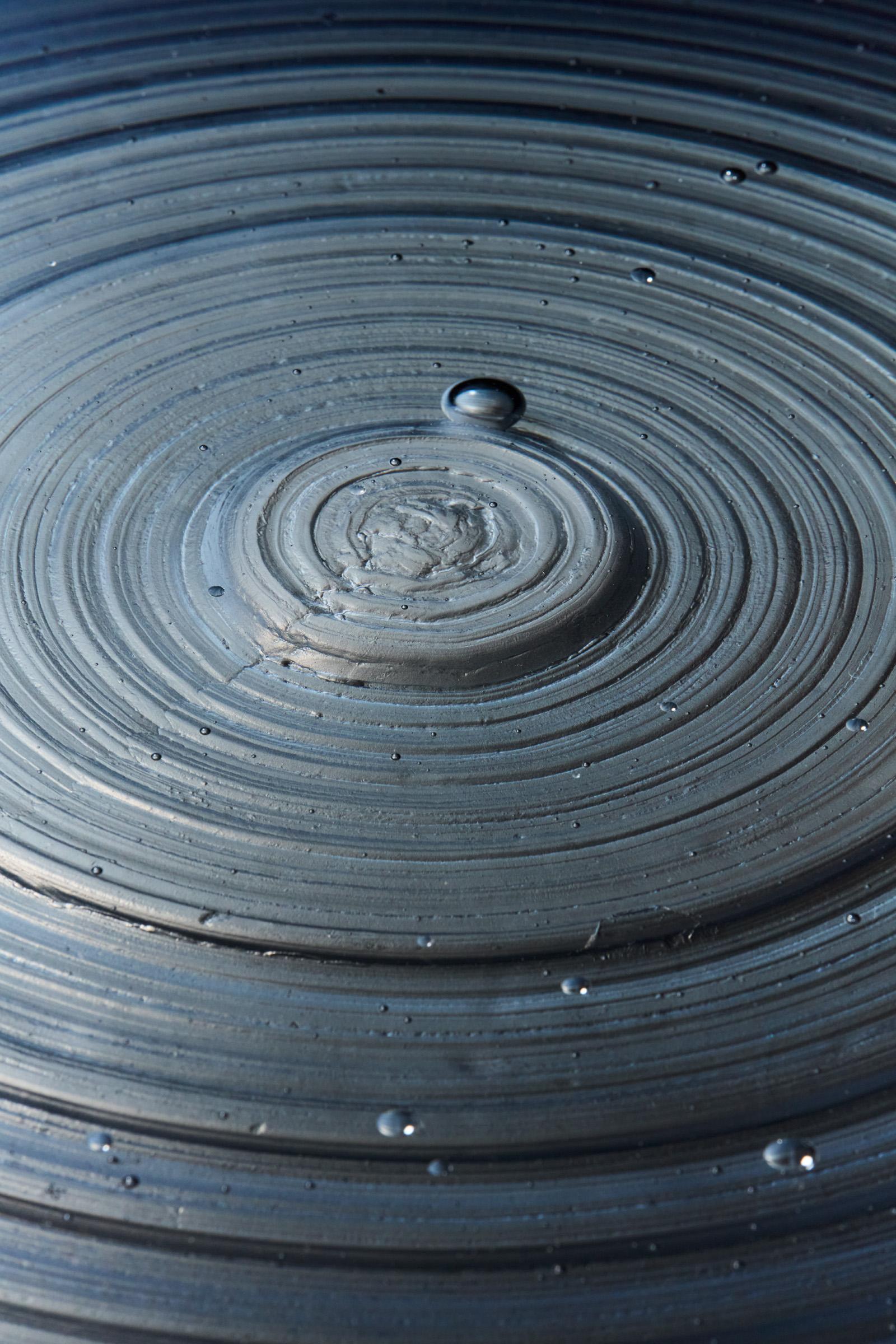 Midnight Table, 2026, partially polished glass casting & sand casted bronze, Ø 55 cm H 28 cm, Picture by Stan Huaux